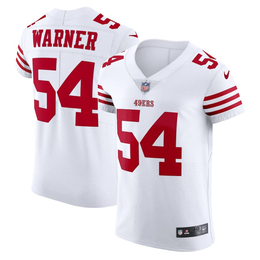 Men San Francisco 49ers 54 Fred Warner Nike White Vapor Elite NFL Jersey
